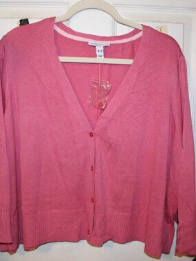 NWT Issac Mizrahi Live crop style cardigan women's 3X Pretty